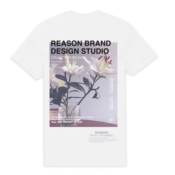 NWT Reason Design Studio Men’s Limited Edition “Built To Last” White Tee Large - Picture 7 of 7
